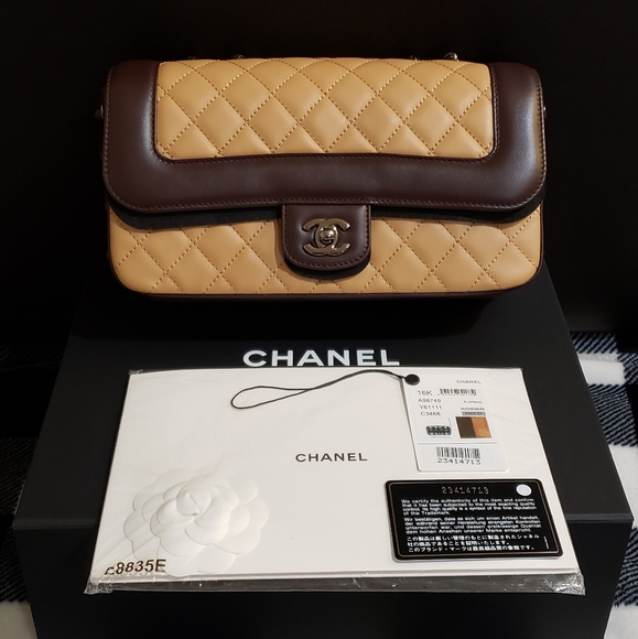 CHANEL Tan With Brown Trim & Ruthenium Metal - Picture 3 of 15